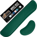 GORILLA GRIP Silky Gel Memory Foam Wrist Rest for Computer Keyboard, Mouse, Ergonomic Design for Typing Pain Relief, Desk Pads Support Hand, Arm, Mousepad Rests, Stain Resistant, 2 Piece, Hunter Green