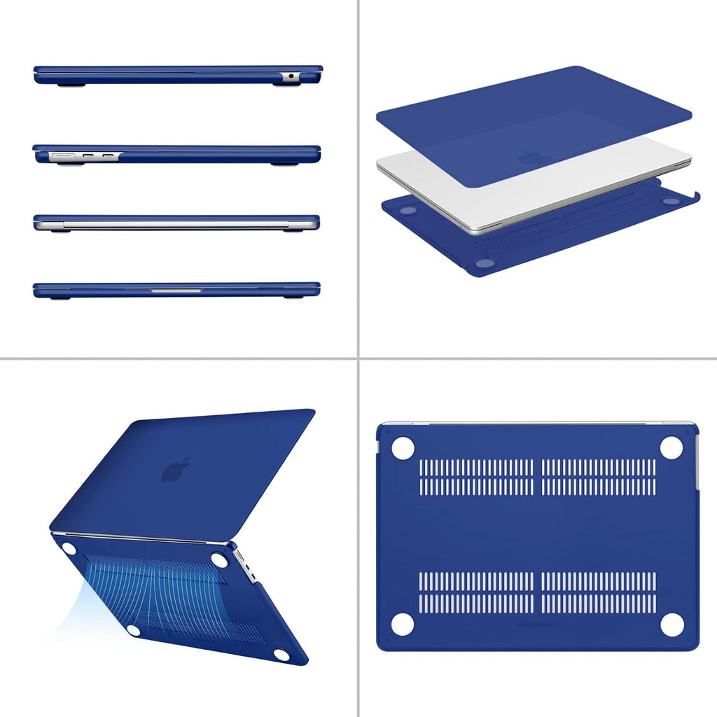 MOSISO Compatible with MacBook Air 13 inch Case 2025 2024 2023 2022 M4 A3240 M3 A3113 M2 A2681, Plastic Hard Shell&Keyboard Cover&Screen Film&Type C for MacBook Air 13.6 inch Case, Royal Blue