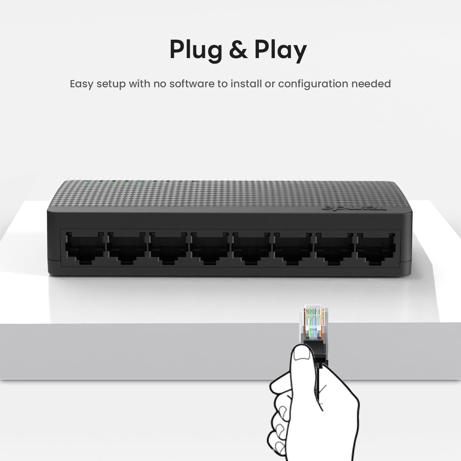 Tenda SG108, 8 Port Gigabit Switch, Unmanaged Home Ethernet Switch, Office Ethernet Splitter, Plug & Play, Plastic Case, Desktop/ Wall-Mount, Fanless Quiet, Limited Lifetime Protection