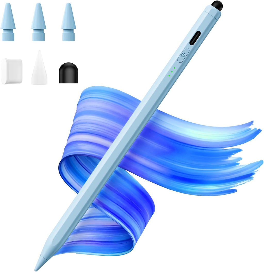 Stylus Pen for iPad(2025-2018),13 mins Fast Charge Pencil with Tilt Sensitivity and Palm Rejection for iPad A16/10/9/8/7/6,Air 13"/11"/M3/M2/5/4/3,Pro 11"/13"/12.9"/M4/M2/M1,Mini 7/6/5,Blue