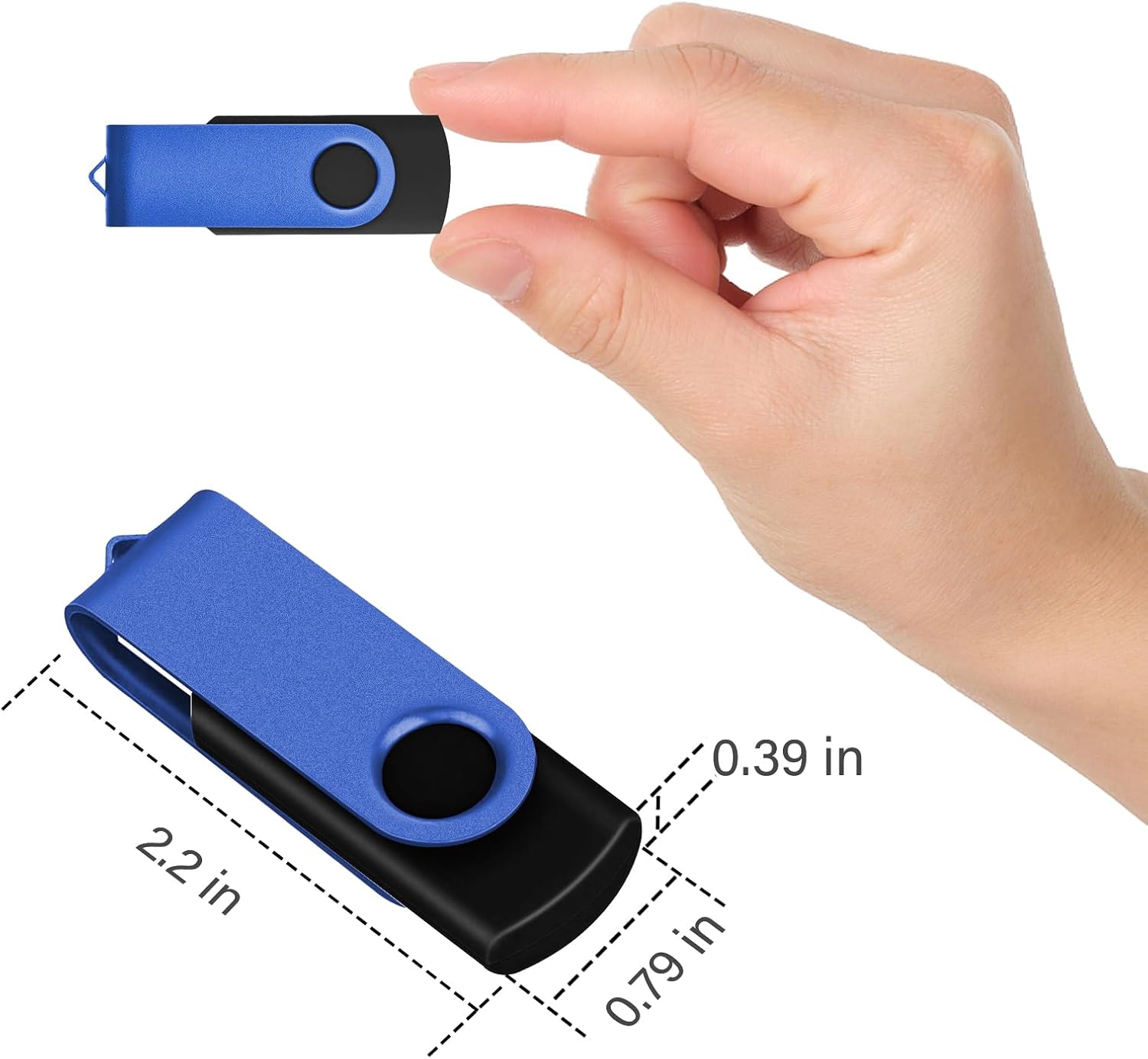 EASTBULL 16GB USB Flash Drive 20 Pack with Lanyards USB 2.0 Jump Drive Memory Sticks Blue 20PCS