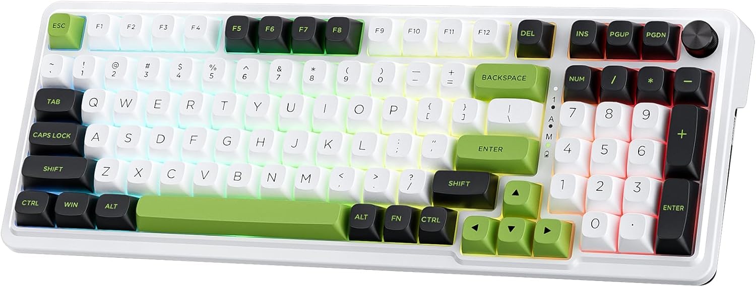 Redragon K686 PRO 98 Keys Wireless Gasket RGB Gaming Keyboard, 3-Mode PBT Mechanical Keyboard w/Hot-Swap Socket, Dedicated Knob Control & 5-Layer Noise Dampening, Custom Linear Switch