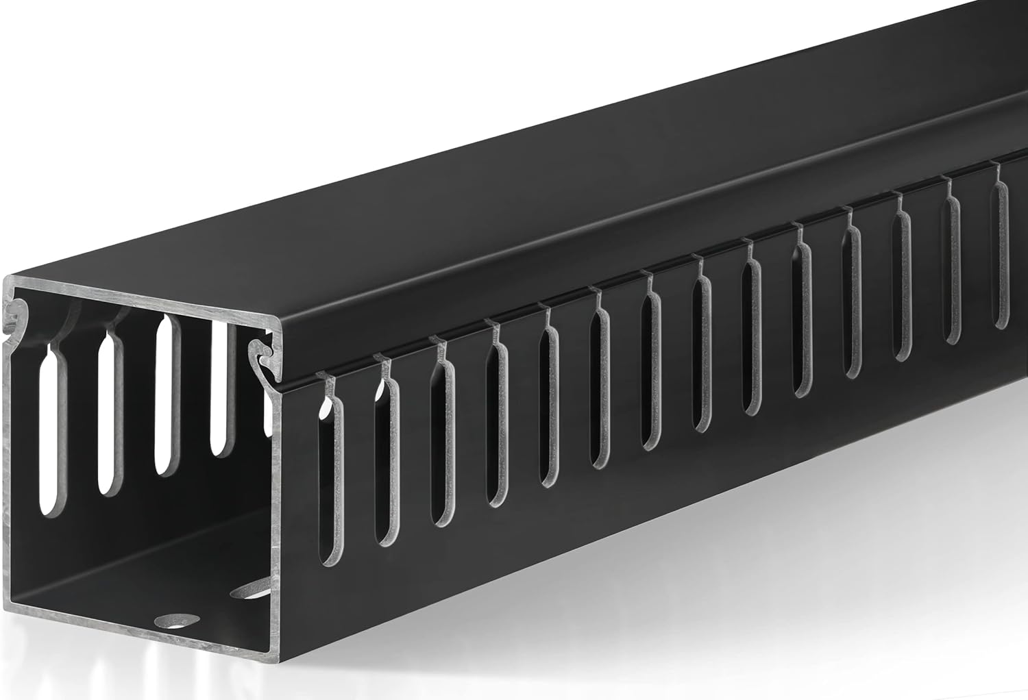 ZhiYo Cable Raceway 78in(2xL39in), Server Rack Cable Management Under Desk Cord Organizer, Electrical Safe PVC Cable Channel Open Slot Wire Raceway for Network/PC/TVs, Wire Duct H2 x W2in Black
