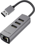 USB-C to Ethernet Adapter, WALNEW USBC to RJ45 LAN Adapter, Gigabit Cat Network Cable Converter to Type C Thunderbolt 3 for Mac,MacBook Pro/Air,Samsung Galaxy Tab (Ehternet+USB-A Port, USB-A)