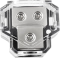 BOJACK 2 Way Power Distribution Connecting Block 1x0/2/4 Gauge Input 2x4/8 Gauge Output Power Distribution Block for Car Amplifier Audio Splitter