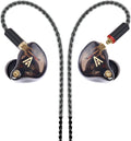 Vibes 201 Wired Earbuds in Ear Headphones, Noise Cancelling Bass Driven HiFi Earphones, Tangle-Free Braided Cord, Carry Case, Ear Buds Tips, 3.5mm Jack, Secure Fit (Clear Brown, No Mic)