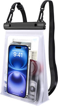 Large Waterproof Phone Pouch [with Sealing Strip], Cell Phone Dry Bag for iPhone 16 15 14 13 Pro Max Galaxy S25 S24 S23 S22 All Devices, Floating Water Proof Bag for Beach Water Park White