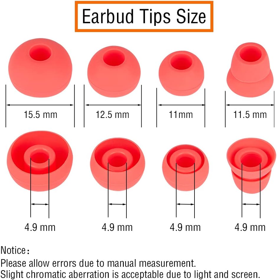 Replacement Earbud Tips Eargels Earpads Compatible with Powerbeats 1/2/3 Wireless Beats by Dre Headphones, 4 Pairs Earbud Rubber Tips