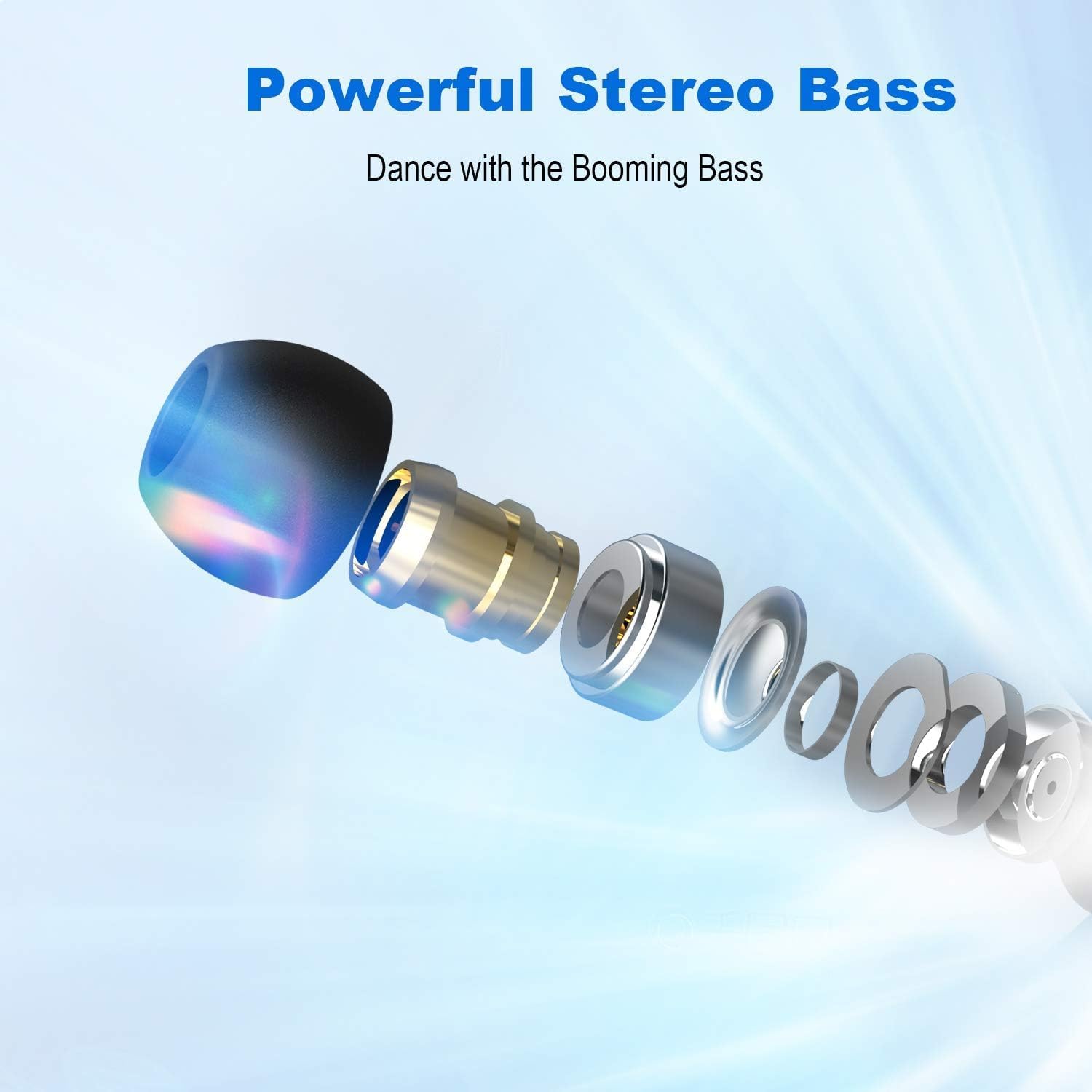 YINYOO KBEAR KS1 in Ear Monitor Bass Earbuds Wired Earbuds,Clear Sound Stereo Headphones, Vocals Forwards High Resolution Noise Canceling Earphones, Dual Magnectic Circuit Dynamic Detachable Cable