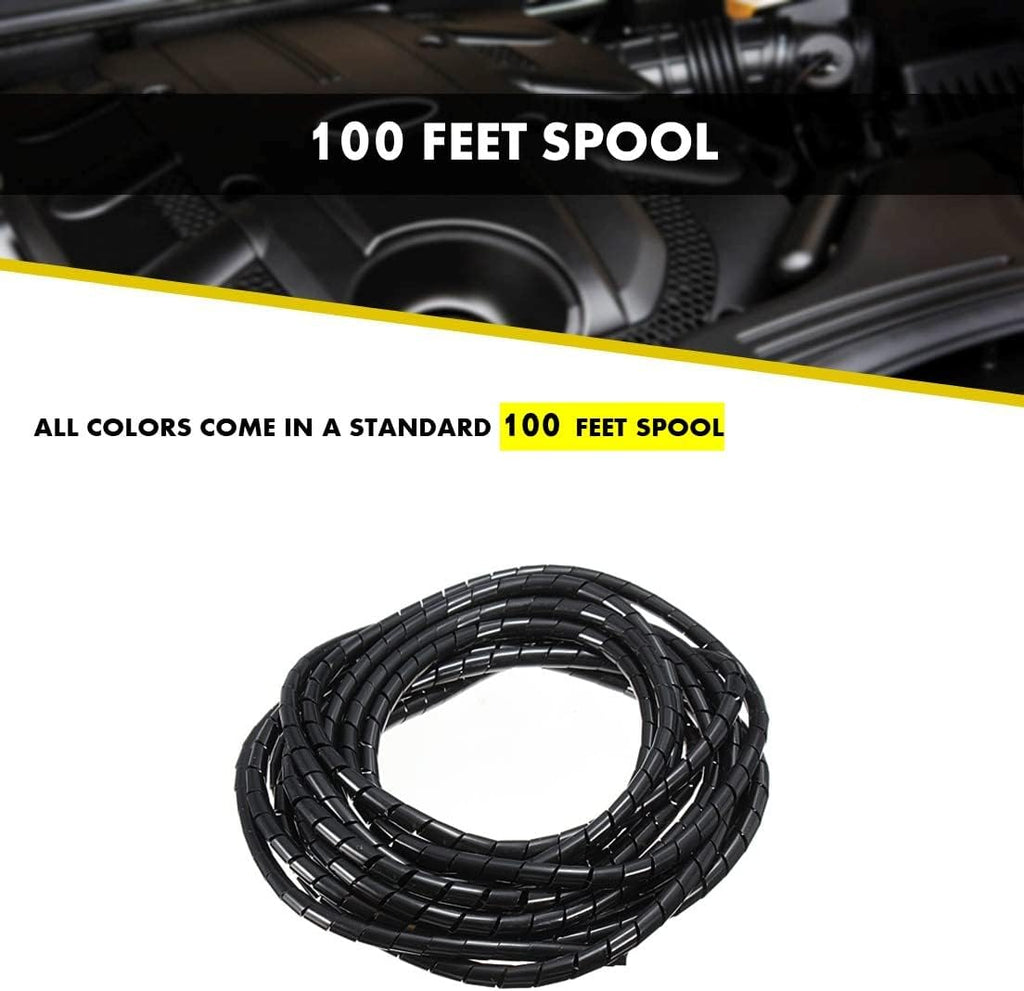 Kable Kontrol Vortex Spiral Cable Wrap - 1/8” Inch 100’ Feet Long - Hose Protector Flexible Polyethylene Wire Conduit Tubing Cable Sleeve Cord Cover to Organize Wires – Natural