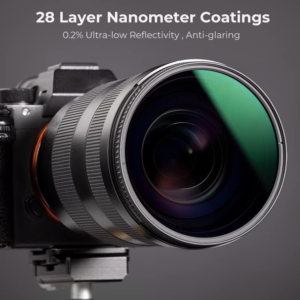 K&F CONCEPT 62mm Circular Polarizer Filter, Multi-Layer Coated, Super Slim, High Definition, Nano-X Series
