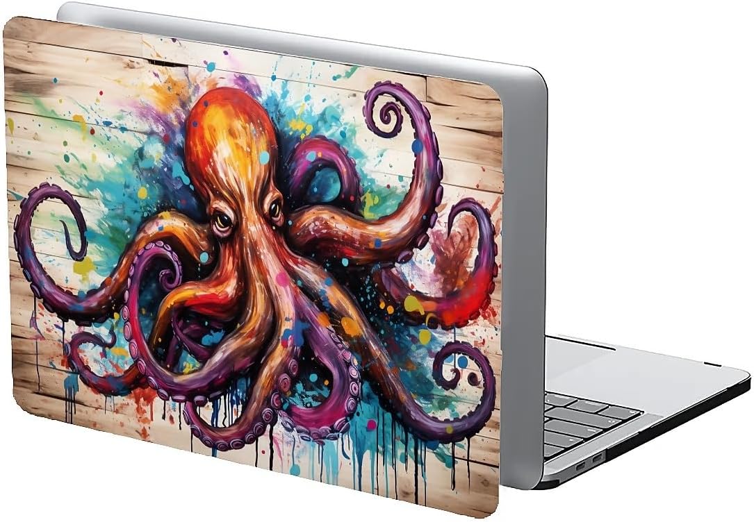 Compatible with MacBook Air 13.3 13.6 Inch Case 2022 2021 2020 2019 Plastic Hard Shell Case Cover,13.6 Air (A2681) M2 2022, Octopus