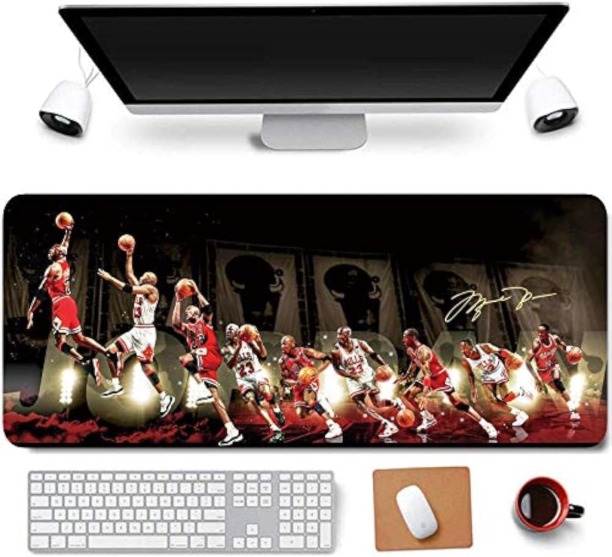 RTGGSEL 31.5x11.8 Inch Non-Slip Long Extended Large Gaming Mouse Pad with Stitched Edges XL Laptops Keyboard Mouse Mat(MJ)