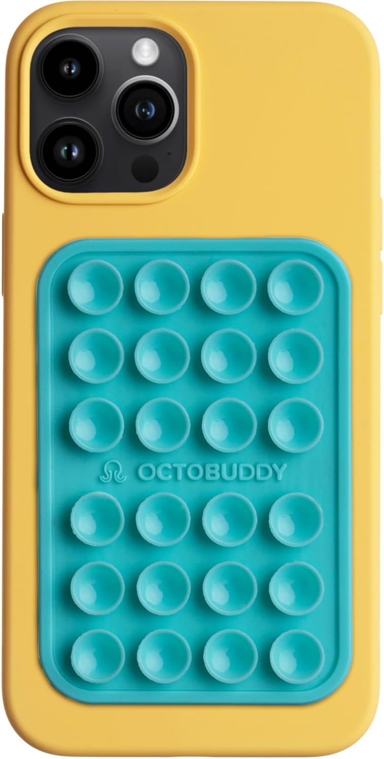 Classic - Silicone Suction Phone Case Adhesive Mount - Hands-Free, Strong Grip Holder for Selfies & Videos - iPhone & Android Compatible - 2.25″ x 3.25″, Pastel Turquoise