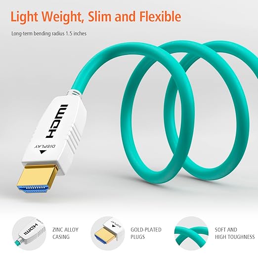 RUIPRO 8K Fiber Optic HDMI Cable 100 Feet 48Gbps 8K60Hz 4K120Hz Dynamic HDR - Image 6