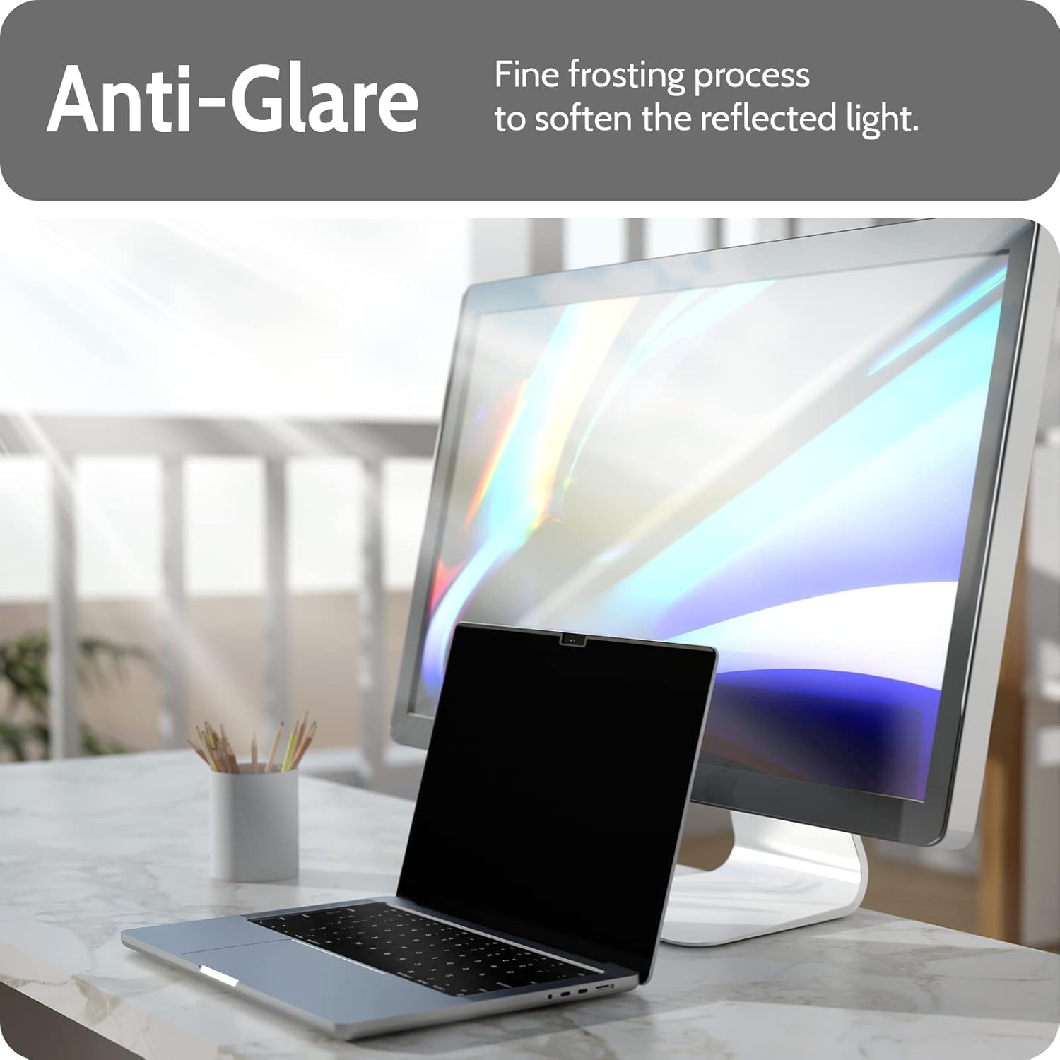 Magnetic Privacy Screen for MacBook Pro 14 Inch (2021-2025, M1, M2, M3, M4, M5), Removable Matte Blue Light Glare Filter for Mac Pro 14.2" Laptop Computer
