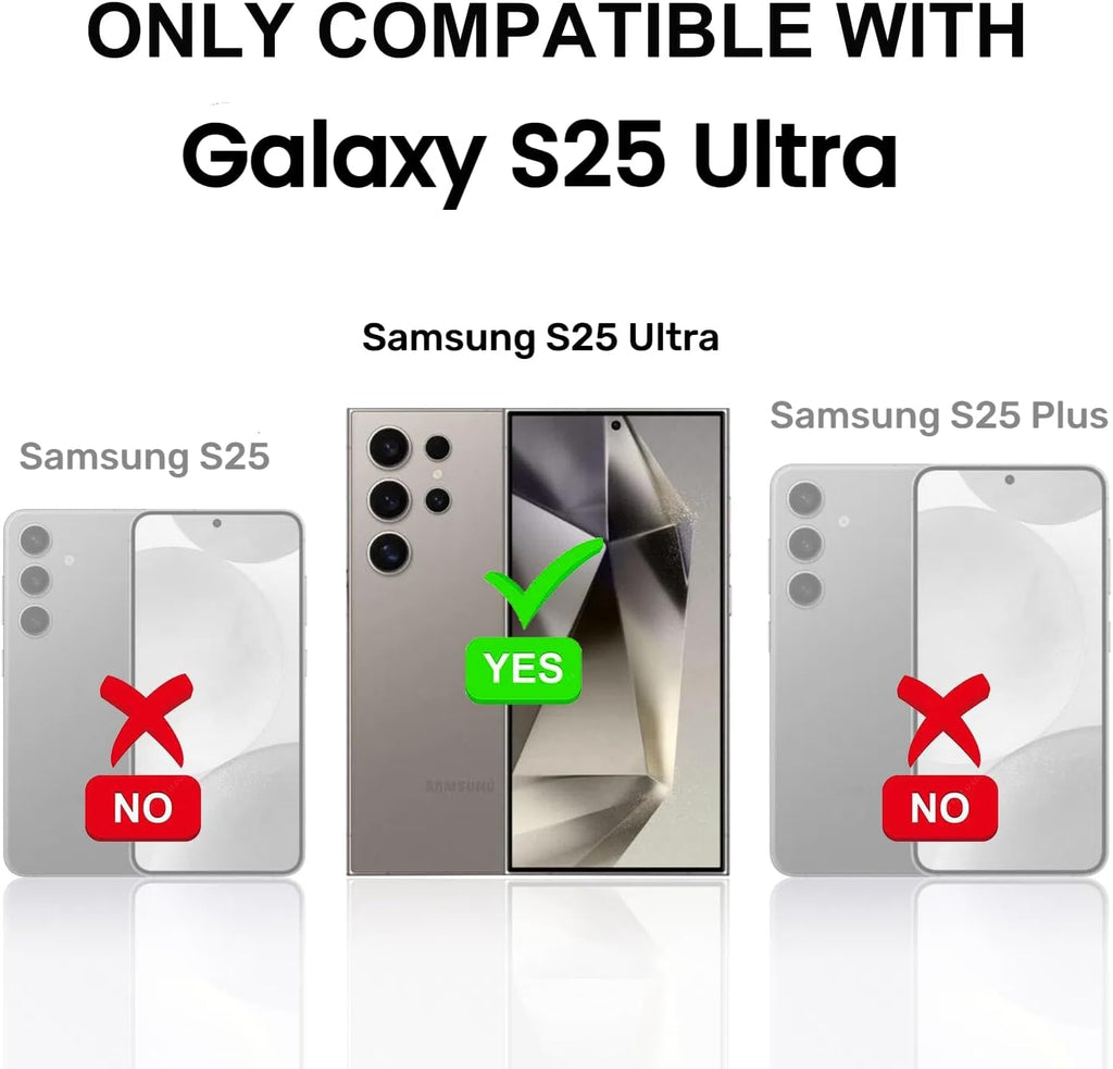 Korecase for Galaxy S25 Ultra Camera Lens Protector,9H Tempered Metal Glass Anti Scrach Rear Camera Screen Protector, Shockproof Metal Ring Lens Protection for Samsung Galaxy S25 Ultra，Black