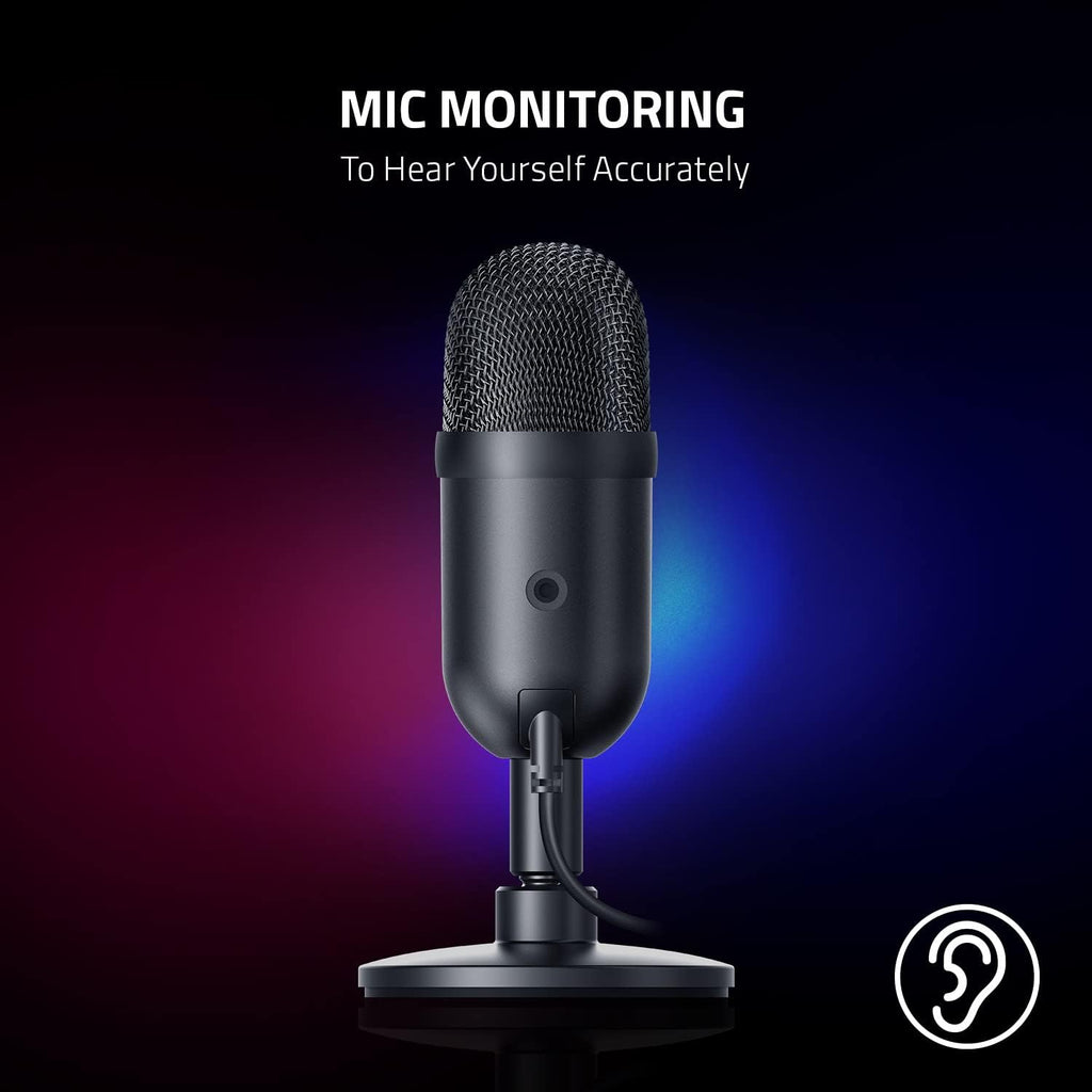 Razer Seiren V2 X USB Condenser Microphone for Streaming and Gaming on PC: Supercardioid Pickup Pattern - Integrated Digital Limiter - Mic Monitoring and Gain Control - Built-in Shock Absorber
