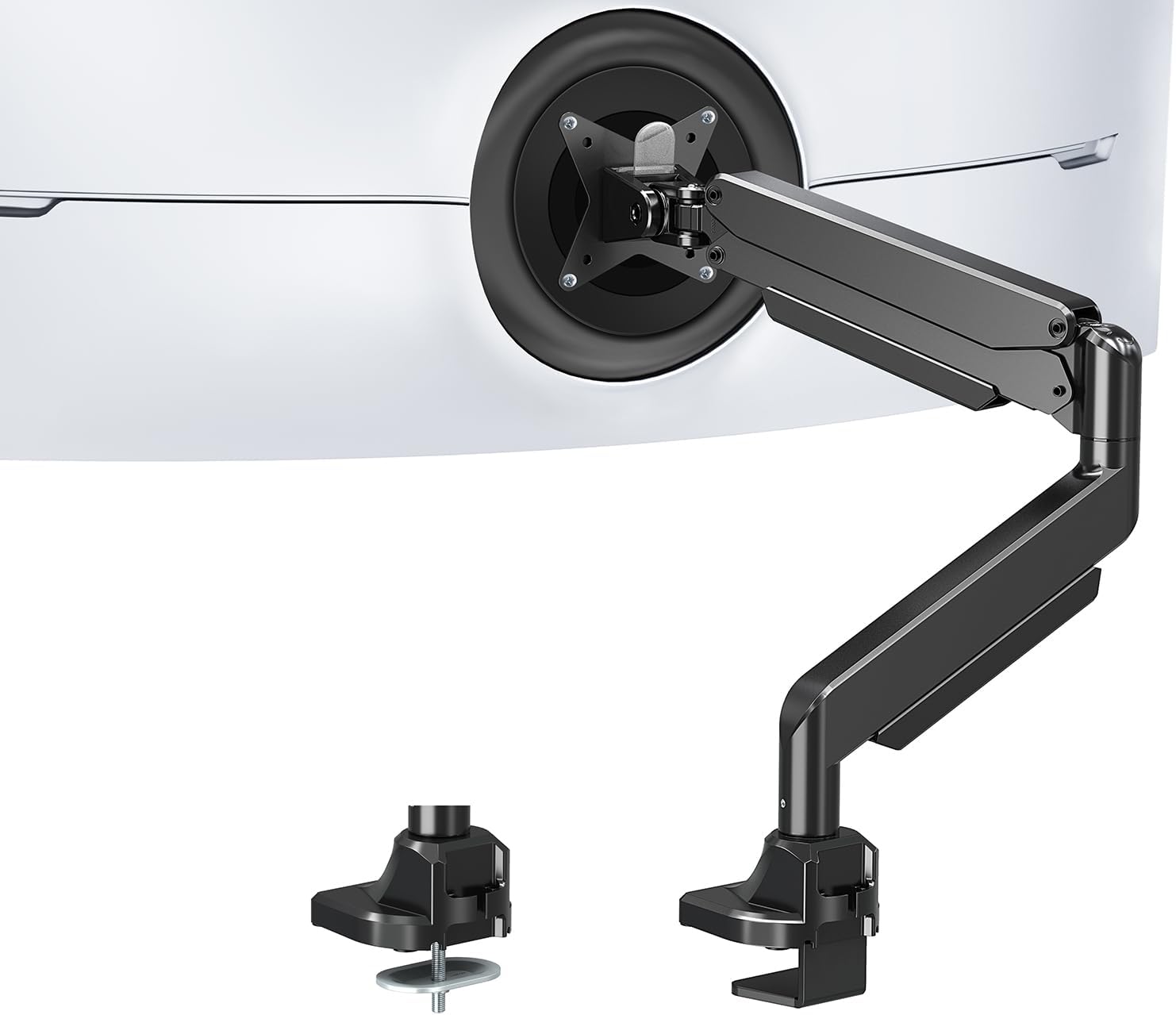MOUNT PRO Single Monitor Mount for Max 43 Inch Ultrawide Computer Screen, Premium Aluminum Heavy Duty Monitor Arm Holds 6.6lbs to 33lbs, Gas Spring Full Motion Display Desk Stand, VESA Mount