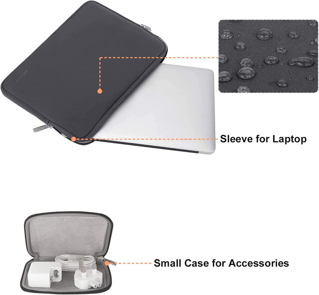 MOSISO Laptop Case 13.3 inch, 13-13.3 inch Laptop Sleeve Bag Compatible with MacBook Air/Pro 13/Pro 14 M5 M4 M3 M2 M1, HP Dell ASUS Lenovo, Neoprene Computer Sleeve Bag with Small Case, Space Gray