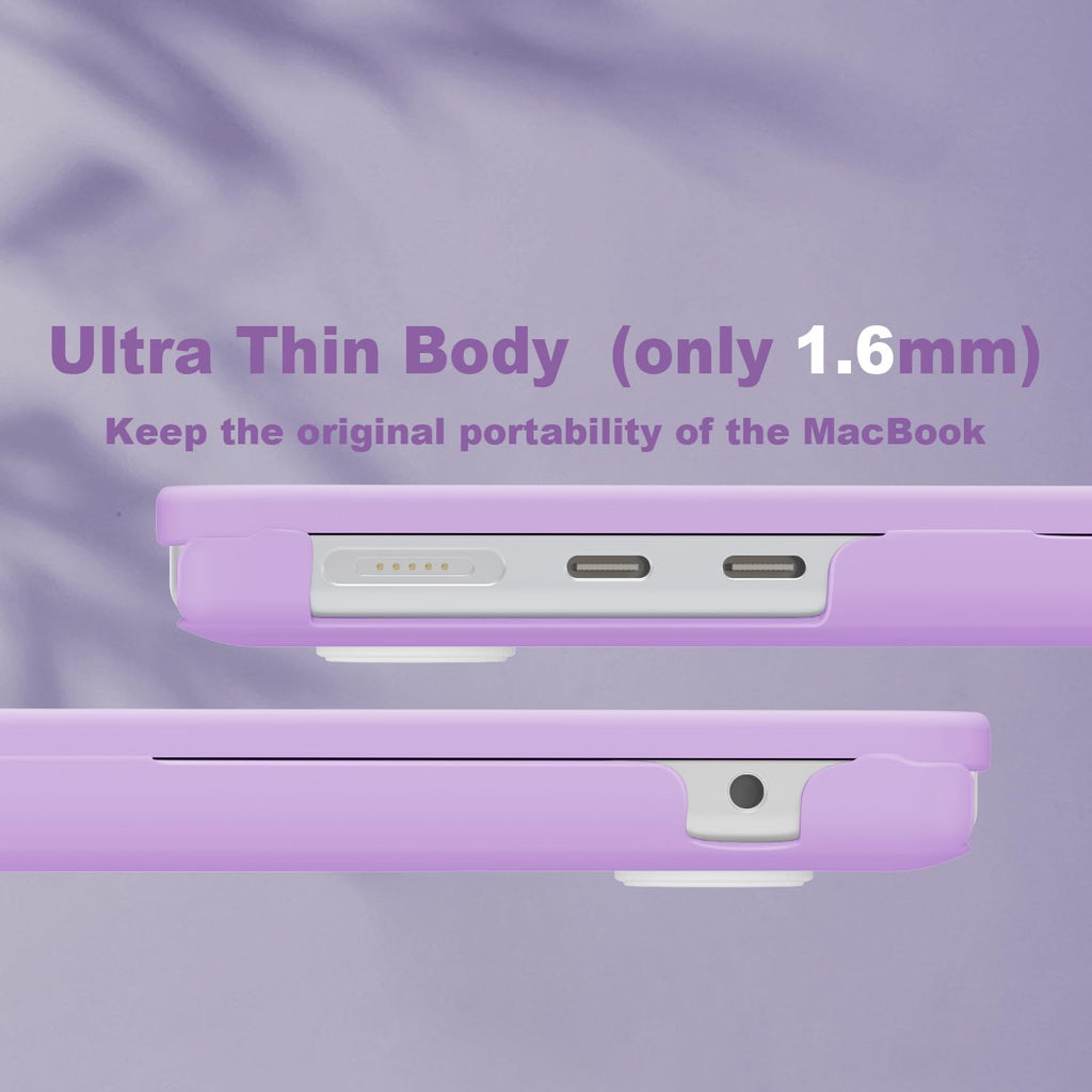 CISSOOK Compatible with MacBook Air 13.6 inch Case A3240 A2681 A3113 2022 2023 2024 2025 Release, Plastic Hard Shell Case USB 3.0 Adapter for MacBook Air 13 inch M2 M3 M4 Chip, Frosted Purple