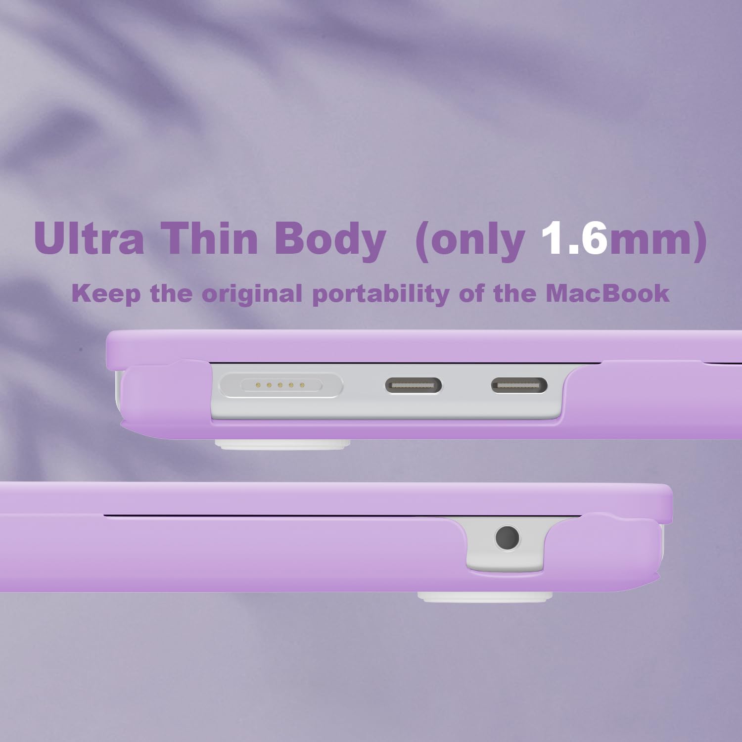 CISSOOK Compatible with MacBook Air 13.6 inch Case A3240 A2681 A3113 2022 2023 2024 2025 Release, Plastic Hard Shell Case USB 3.0 Adapter for MacBook Air 13 inch M2 M3 M4 Chip, Frosted Purple