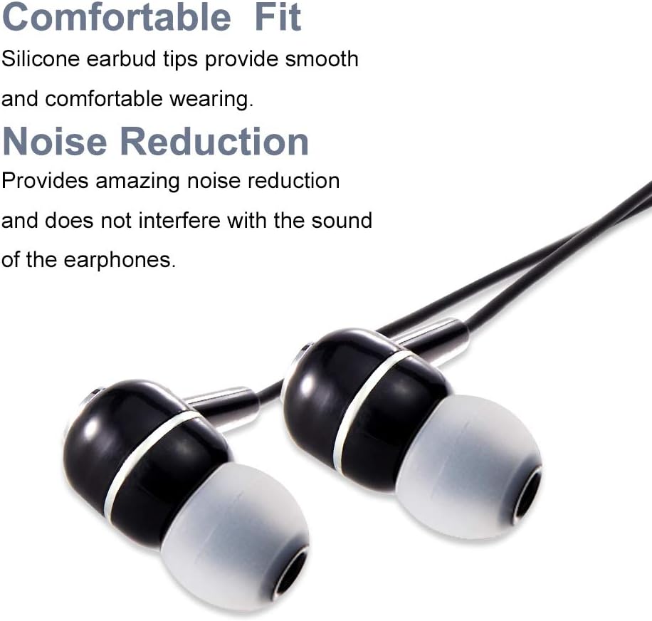 Earbud Tips Soft Silicone Earbuds Replacement Tips Fit for in-Ear Headphones(Inner Hole from 3.8mm - 4.0mm Earphones) 9 Pairs S/M/L,Gray/Black