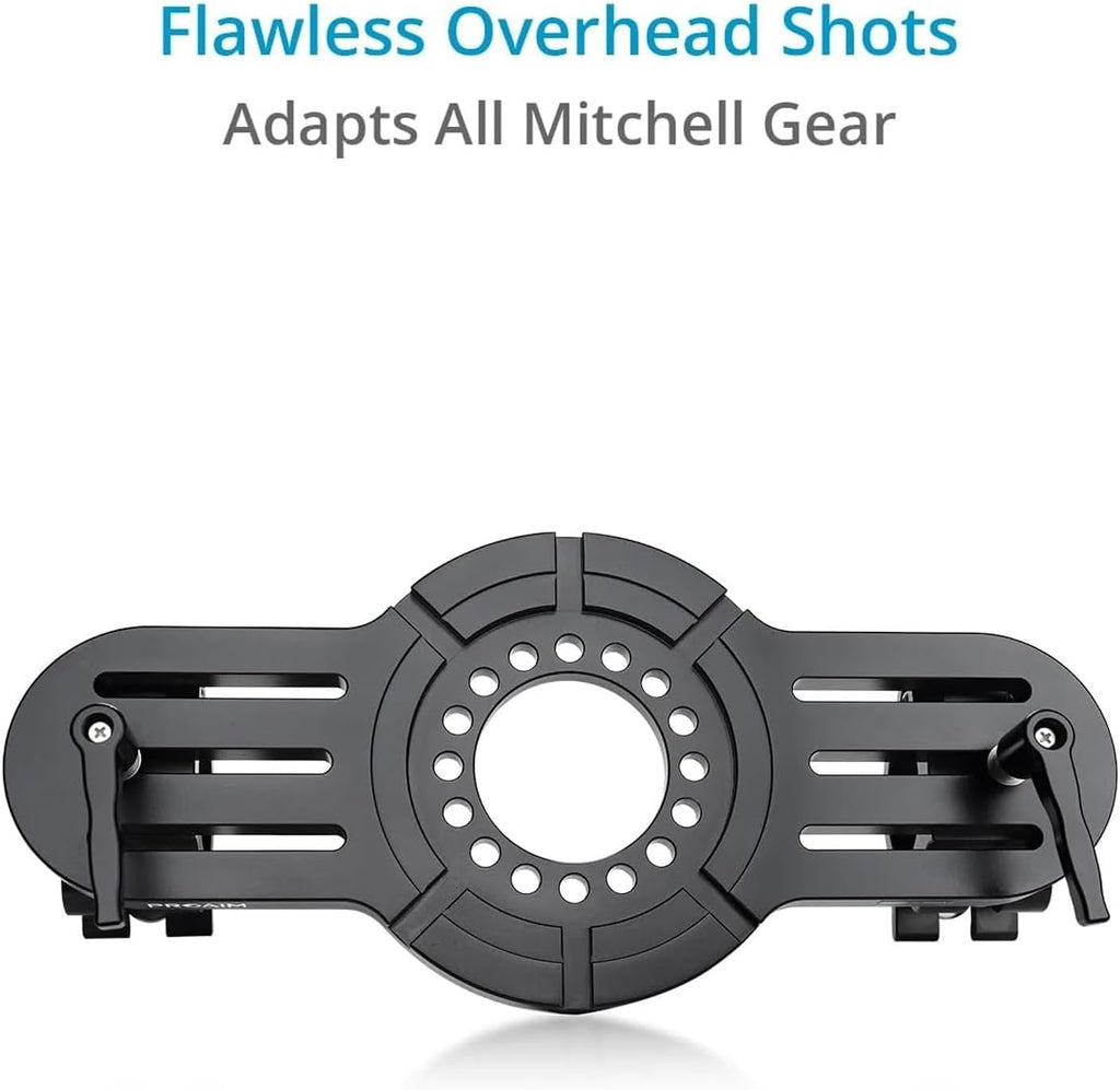 PROAIM Truss/Scaffold Connection Plates – Mitchell Mount. Rigging Adapters for Overhead Shots. for Wall Spreader Rod/Poles/Grids. 360° Swivel Clamps, Robust & Secure - 50kg Payload
