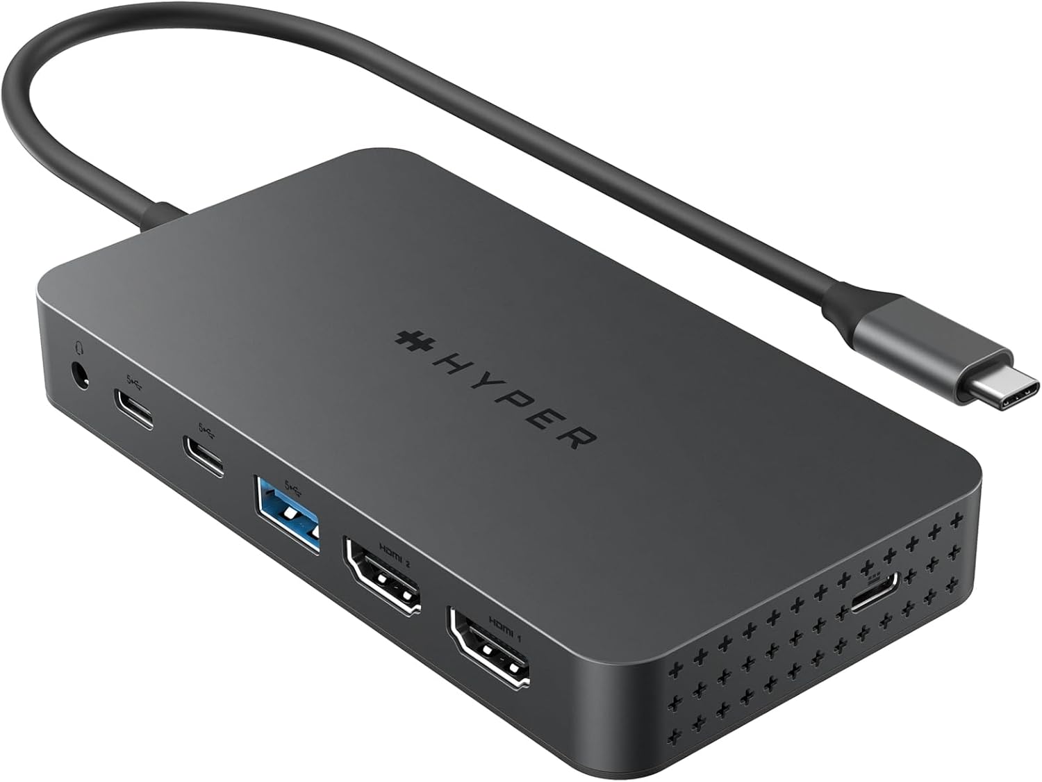 HyperDrive Next Dual 4K HDMI 7 Port USB C Docking Station for M Series MacBook, PC, Chromebook, 2x File Transfers w/ 10Gbps USB Ports, Dual 4K Docking Station Charges w/ 100W PD Power Passthrough Port
