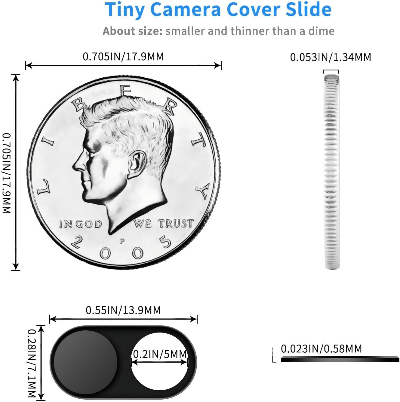 Metal Webcam Cover Slide[4 Pack Black], 0.022in Camera Cover for Laptop Computer, MacBook Pro/Air iMac iPad Tablet iPhone 8/7/6 Plus, Web Camera Blocker Protect Your Privacy [4 Pack Black]