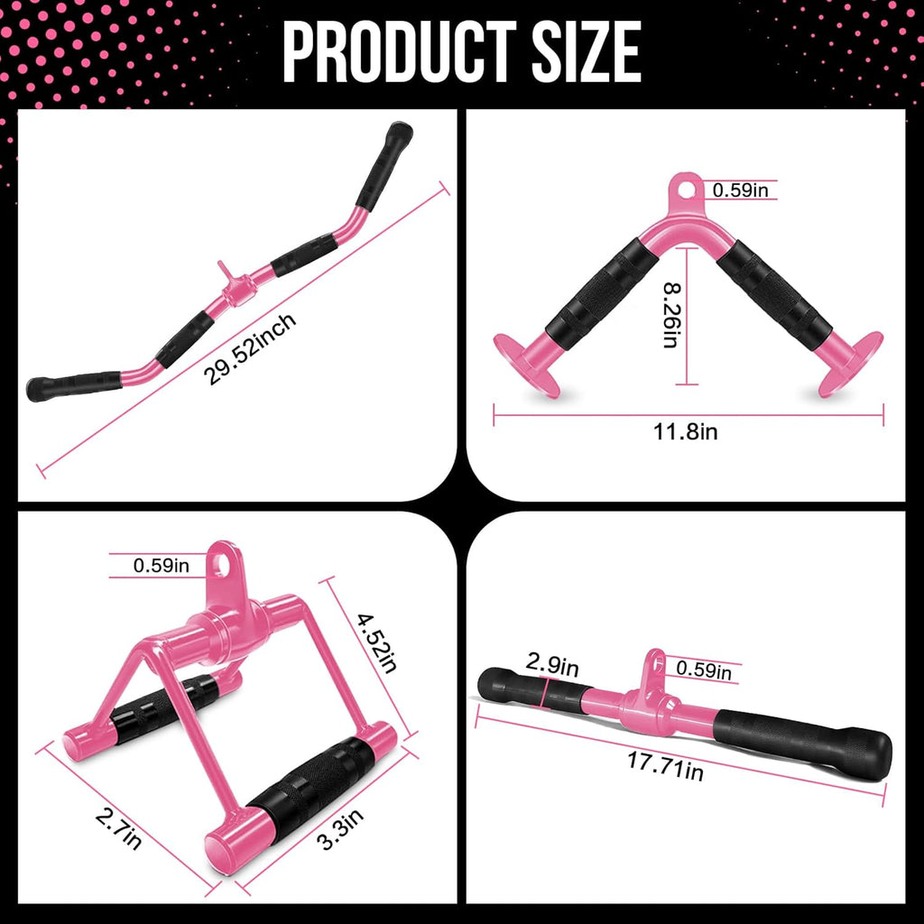 Cable Machine Attachment Set LAT Pulldown Attachments Weight Machine Accessories for Home Gym