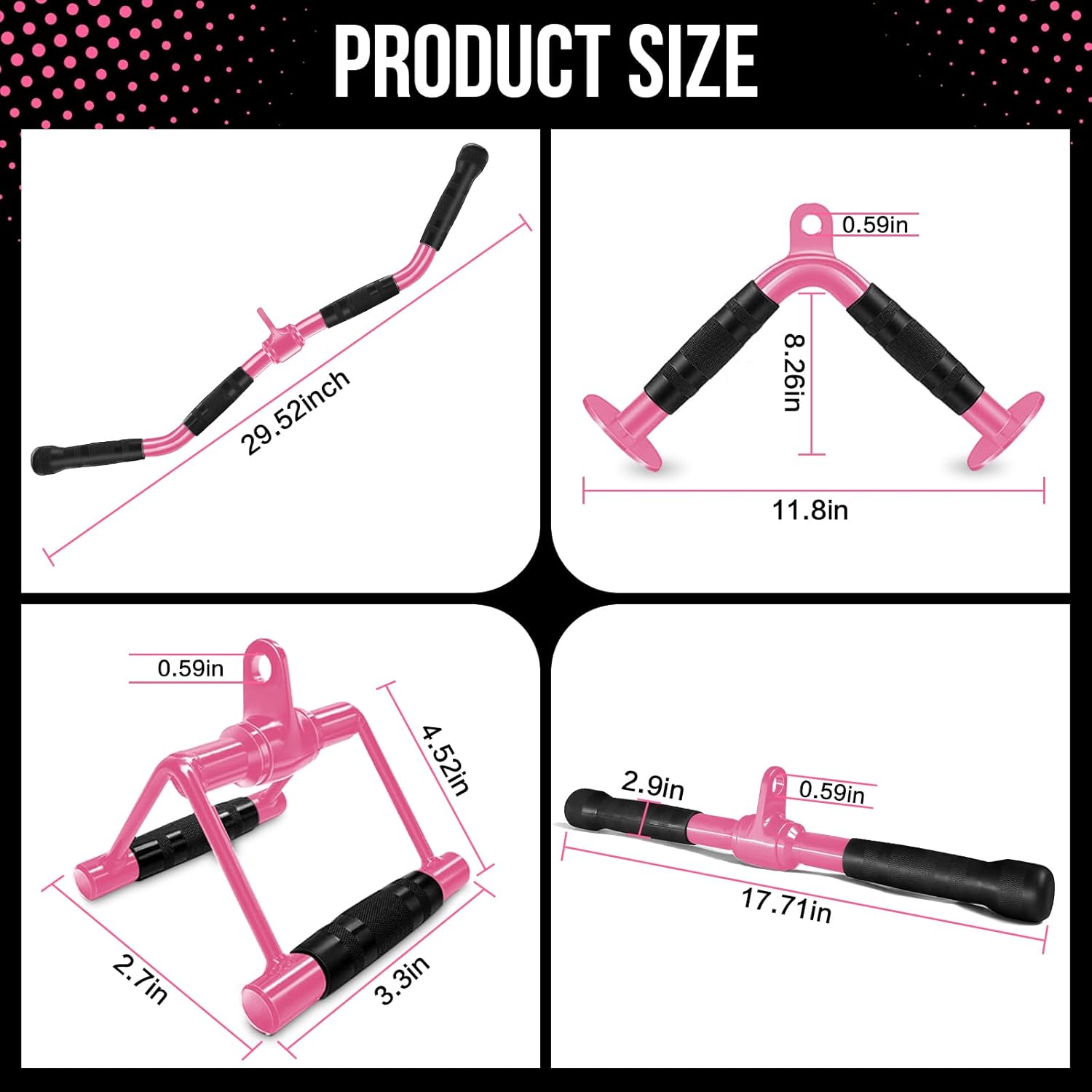 Cable Machine Attachment Set LAT Pulldown Attachments Weight Machine Accessories for Home Gym