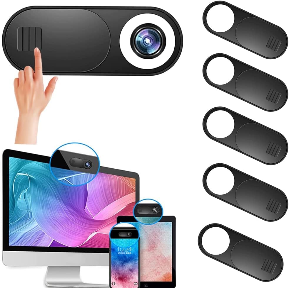 Webcam Cover Slide, Ultra Thin Round Hole Laptop Camera Cover Slide Blocker for Computer MacBook Pro iMac PC Tablet Notebook Surface Pro Echo Show Camera, Ultra Thin Privacy Protector（6 pack）