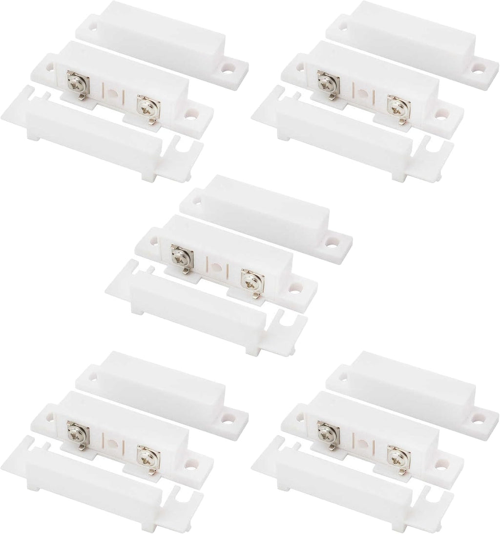 5Pcs Magnetic Reed Switch Wired Surface Mount Normally Open NO Contact Sensor Alarm Magnetic Door Switch with 2 Wires, PVC, MC-31