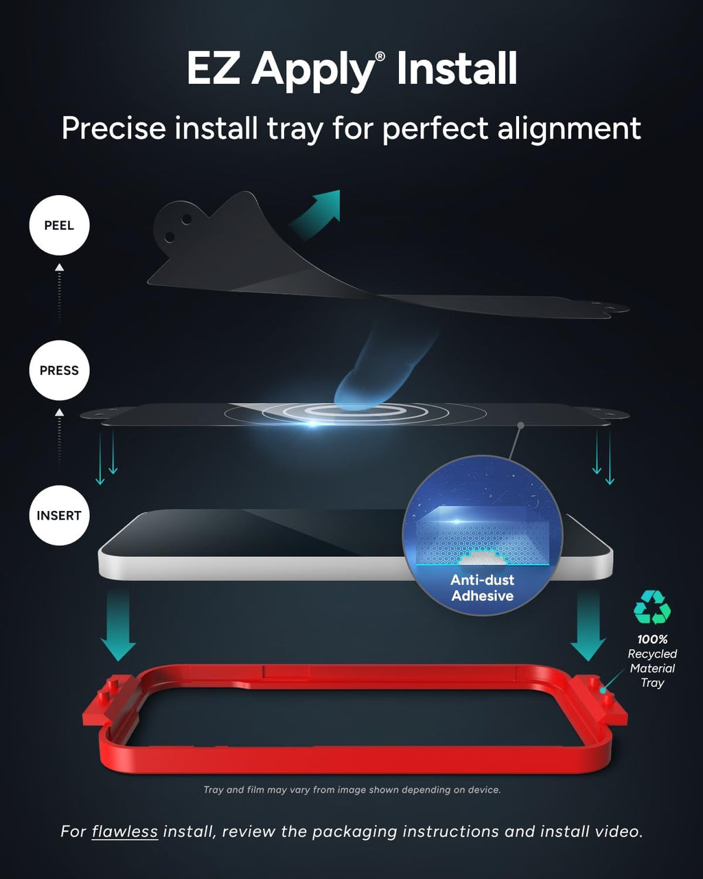 ZAGG Glass Elite Screen Protector for iPhone 16 Pro - 5X Stronger, Reinforced Edges, Ultra-Strong Tempered Glass, Scratch Resistant, Anti-Smudge, InvisibleShield, Easy Installation, Eco-Friendly
