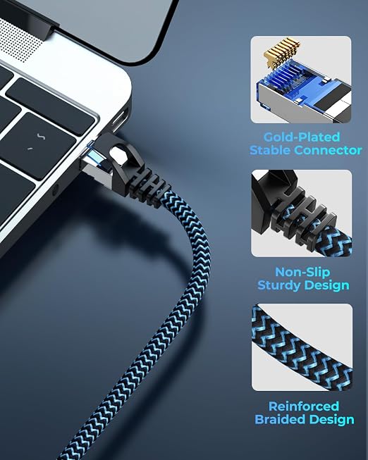 Cat8 Ethernet Cable 15 ft 10 Pack, High Speed 40Gbps 2000MHz, Compatible - Image 6