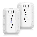 [2-Pack] Surge Protector Outlet Extender, VINTAR 6 Outlet Splitter with 3 USB Charging Ports (2 USB C),900J Multi Plug Outlet Power Strip, 3-Sided Usb Wall Charger for Home Office Dorm Room Essentials