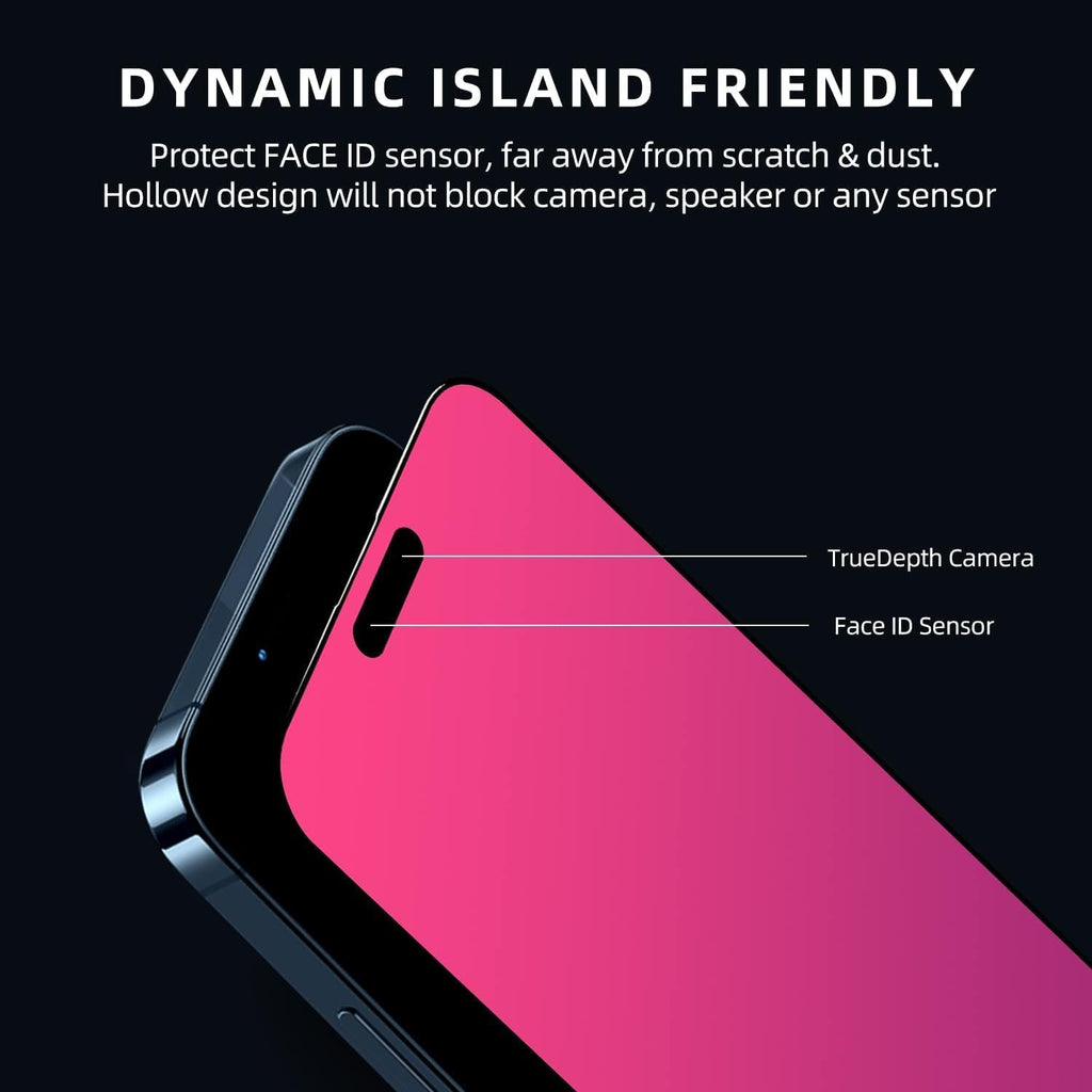 EGKimBa Privacy Screen Protector compatible with iPhone 14 Pro Max or iPhone 16 Plus, 15 Plus, 2 Packs, 6.7 inch Gradient Colorful Electroplated Anti-Spy Anti-Blue Light Easy Installation Tempered Glass
