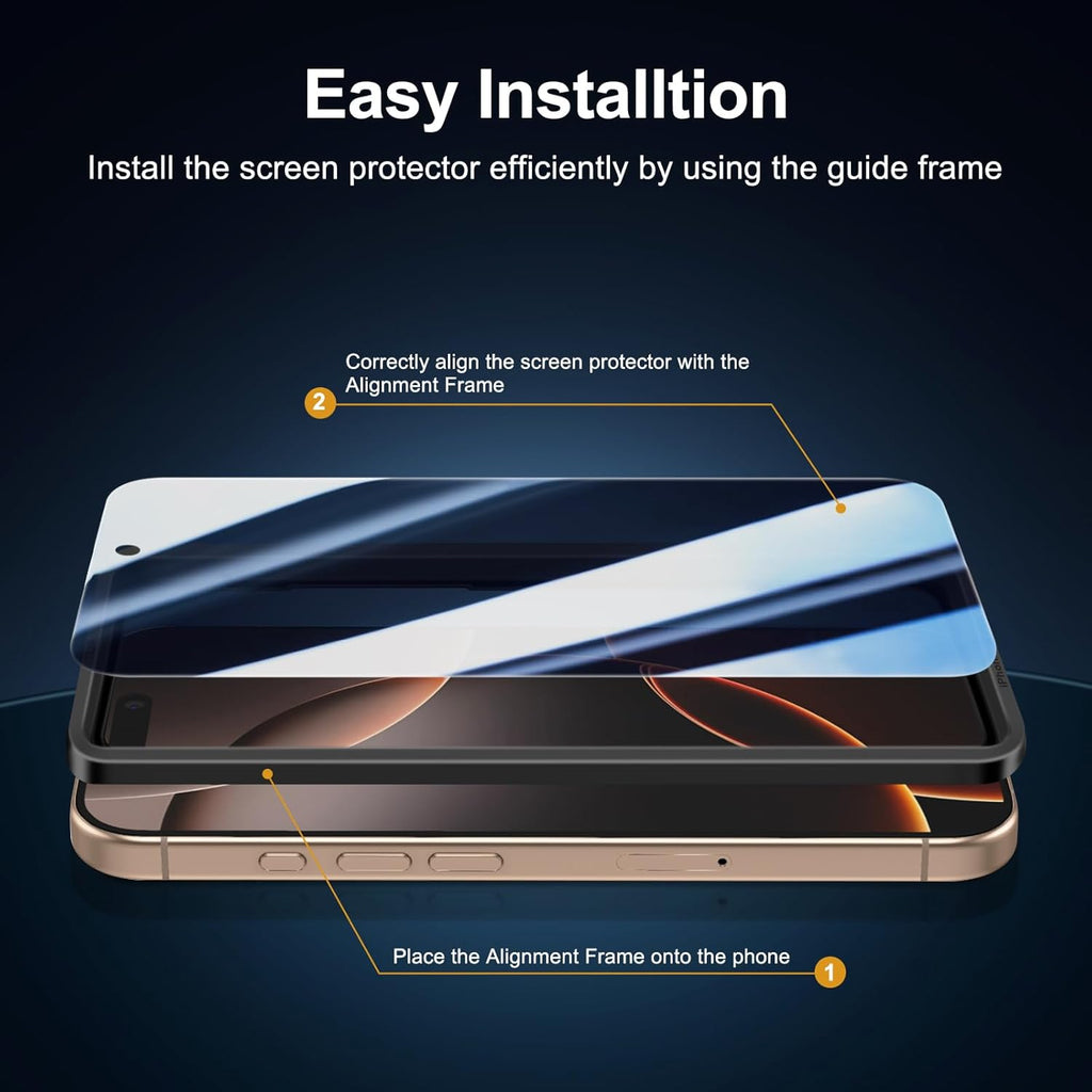 NEW'C 3 Pack Privacy for iPhone 16 Pro Max Screen Protector (6.9 inches), Anti-Spy Tempered Glass Film,Enhanced 28 Degree Privacy Angle - Easy installation tool included