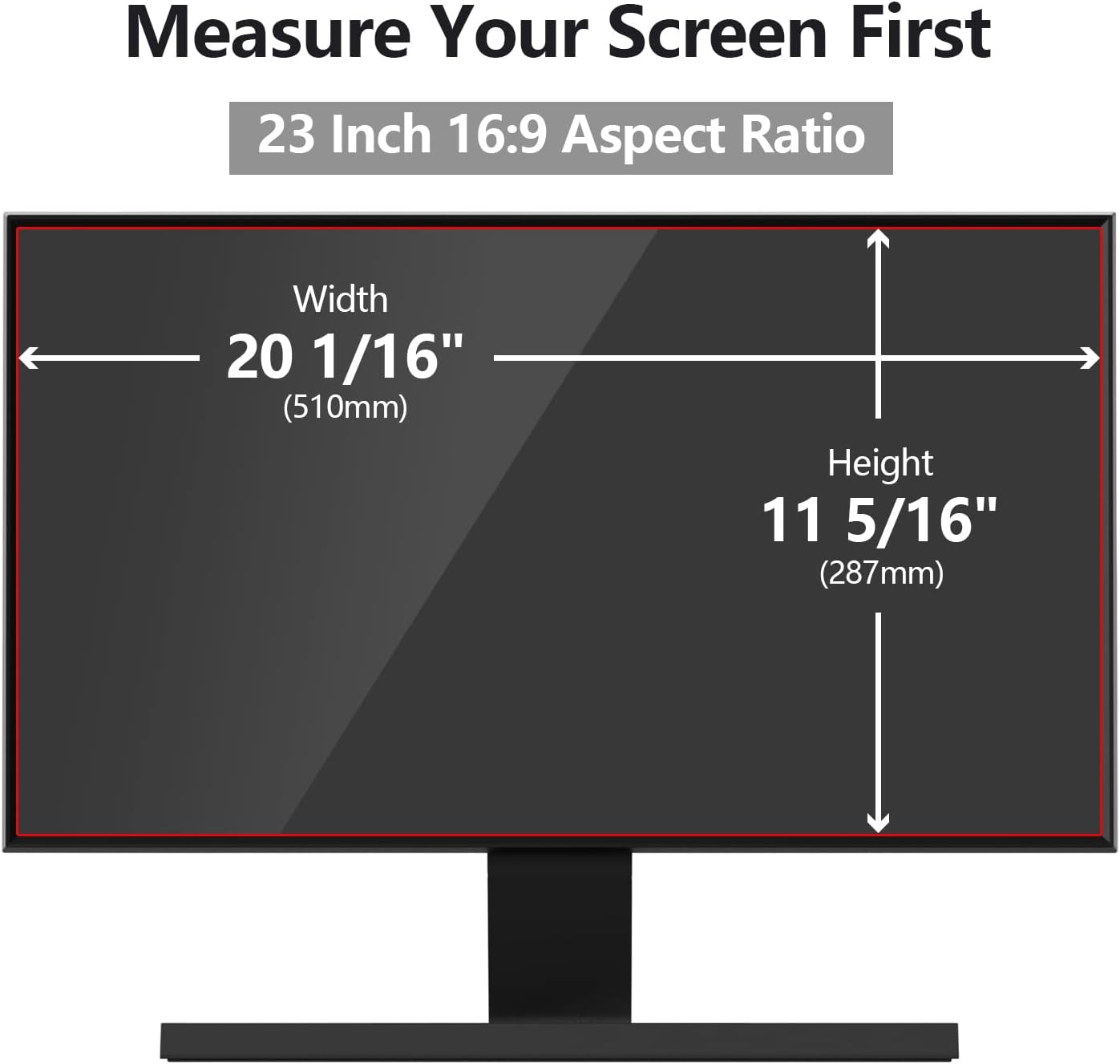 [2 Pack] 23 Inch Computer Privacy Screen Protector for 16:9 Widescreen Monitors-Anti-Glare & Blue Light Filter,Anti-Spy Film,Reduces Eye Strain (Fits Most Desktop Screens)