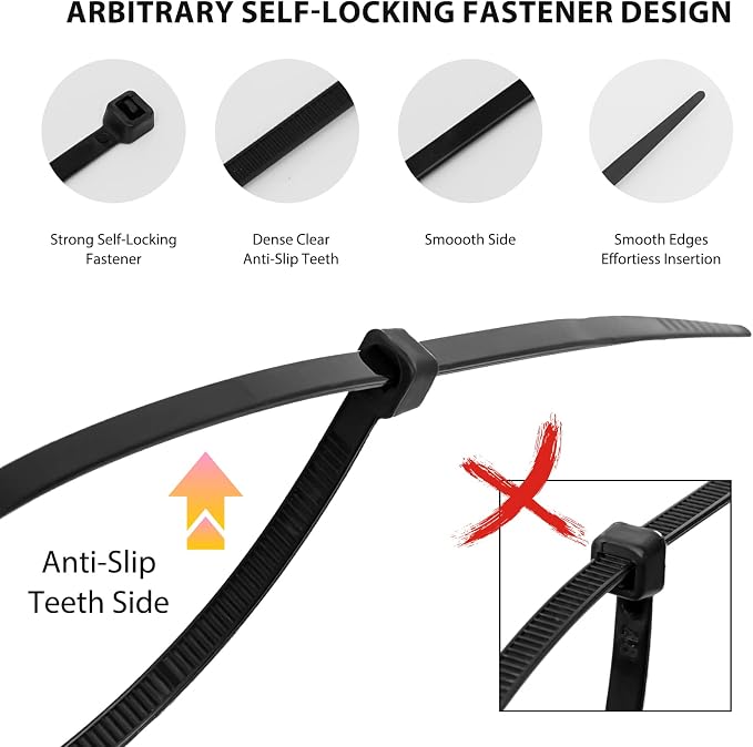 Cable Zip Ties, 4 Inch Small Cable Ties, Self-Locking Wire Ties used - Image 2