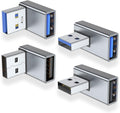 AreMe 90 Degree USB 3.0 Adapter 4 Pack, Up and Down Angle, Left and Right Angle USB A Male to Female Converter Extender for PC, Laptop, USB A Charger, Power Bank and More (Grey)