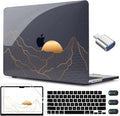 CISSOOK Compatible with MacBook Air 13.6 Inch M4 M3 M2 Case 2022 2023 2024 2025, Crystal Black Plastic Hard Shell Case Cover for MacBook Air 13.6" A3240 A3113 A2681, Sun & Mountain