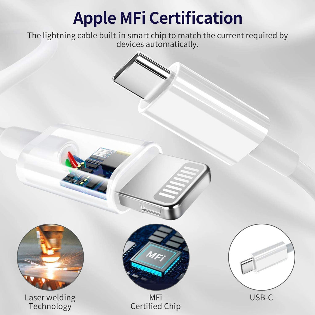iPhone 14 Charger,Fast Charger iPhone [MFi Certified]Type C Charger USB C to Lightning Cable 20W Fast Charging Adapter Block for iPhone 14/14 Pro/13Pro Max/iPhone 12 Mini/12 Pro Max/11/XS/XR/X/SE/iPad
