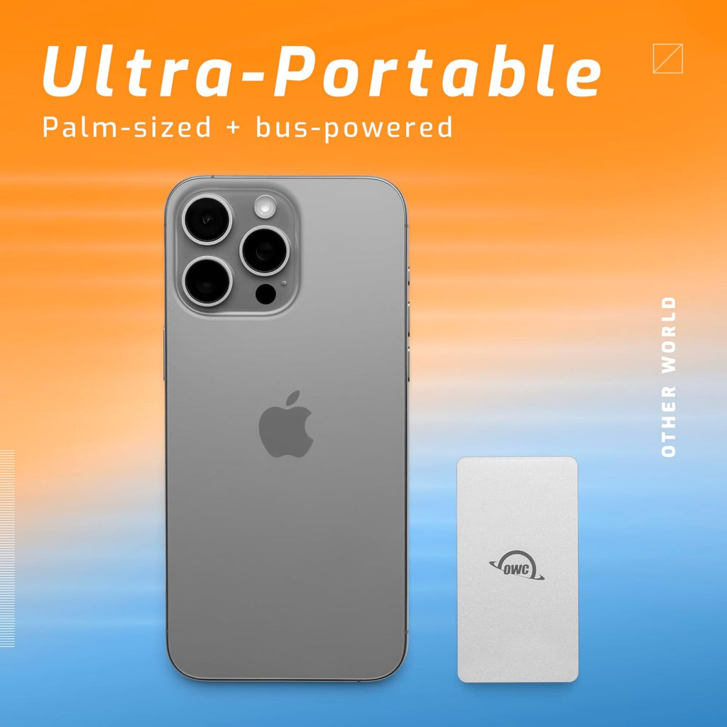 OWC 1TB Envoy Single Ultra Portable Aluminum Bus Powered 10G/s USB-C Thunderbolt Compatible External NVMe SSD Drive
