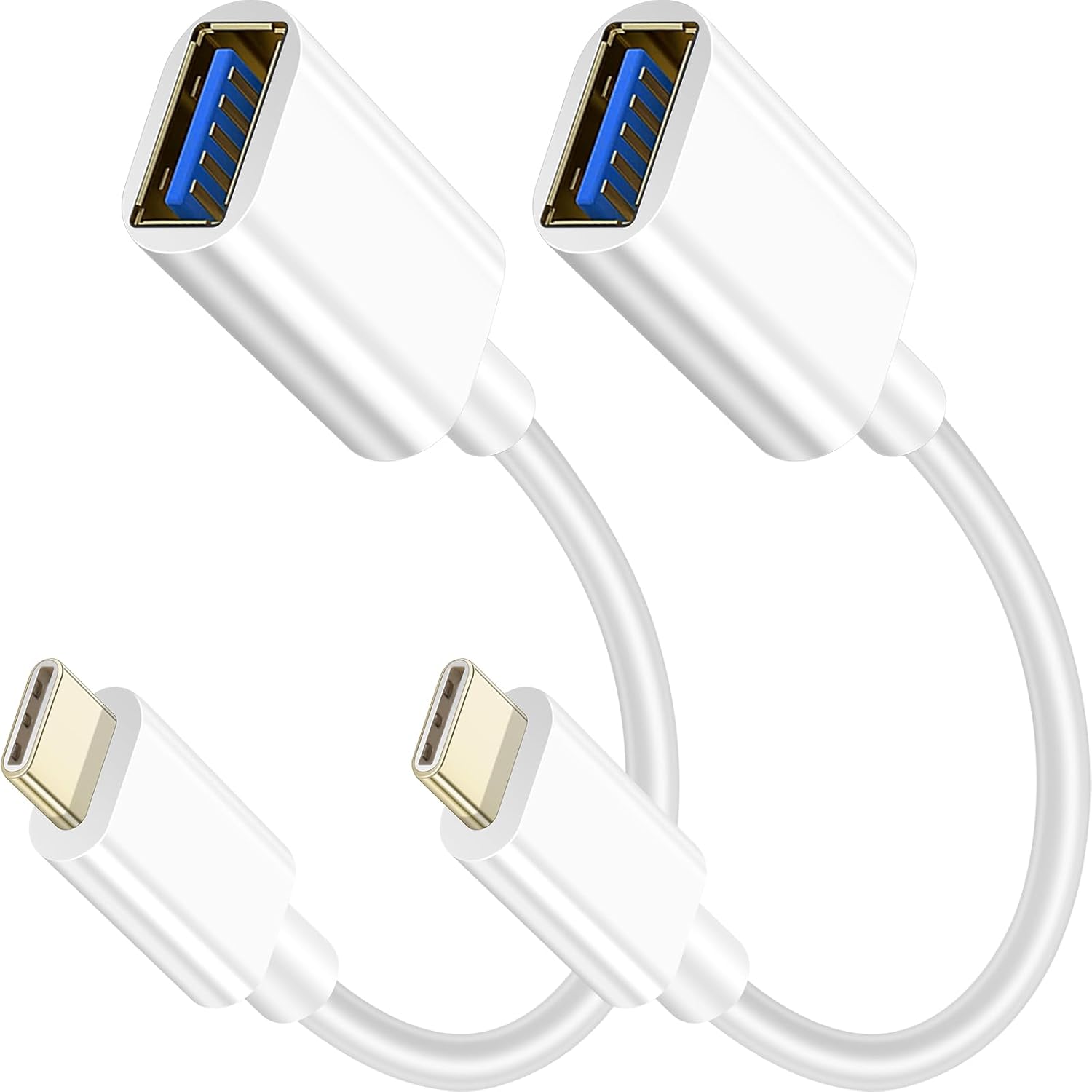 USB C Male to USB Female Adapter Cable, USB Type C to USB Adapter 2 Pack OTG Cable High Speed USB to USB C Converter Compatible with MacBook Pro/Air, iPad Pro, Samsung Notebook, Smartphone