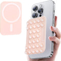 for MagSafe Suction Mount - 29 Silicone Suction Cup Phone Mount with Magnetic Phone Grip, for iPhone 12/13/14/15/16 Series, Hands-Free Sticky Grip for TikTok/Instagram, Light Pink