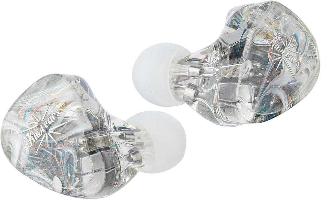 Kiwi Ears Orchestra Lite in Ear Monitor, Custom 8BA HiFi Earphone, Studio Monitor Headphone, Wired Earbuds with Detachable OFC Cable, Handcrafts Faceplate for Audiophile Musician (Clear)