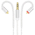 Premium HiFi IEM Cable - Silver-Plated 3.5mm to MMCX Cord, Lossless-Sound in-Ear Monitor Cables for Vibes 201/202, Shure SE215/315/425/535/846-Silver (HC001)