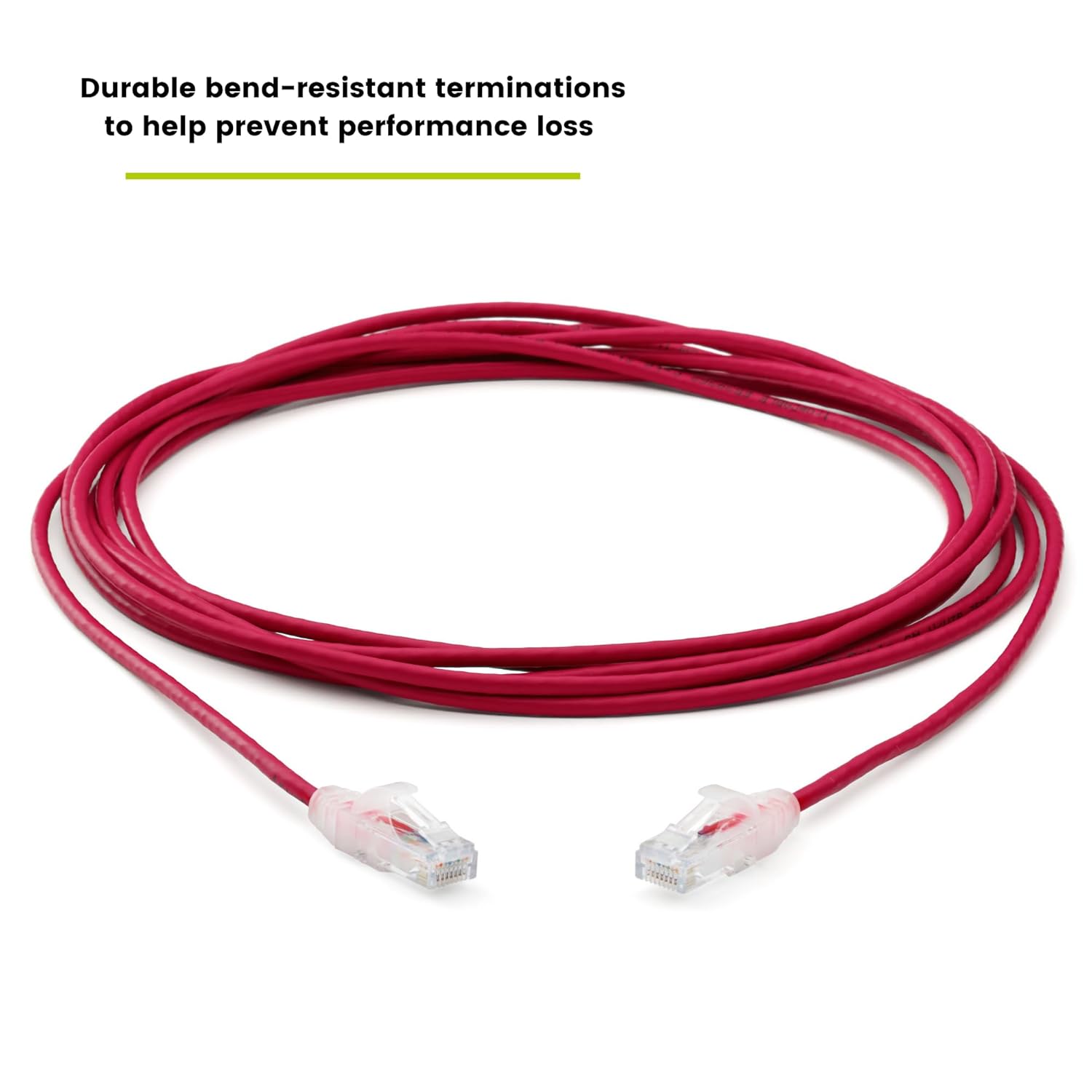 TRUECABLE Cat6 Component Rated Patch Cable, Unshielded (U/UTP), 14ft, Red, 28AWG Solid Copper, Snagless 10G High-Speed Ethernet Cable, PoE++ 4PPoE 100W, UL Listed, RoHS-3, 5 Pack